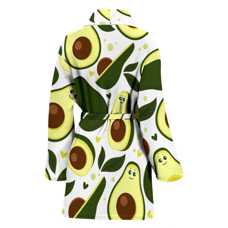 Avocado Pattern Print Design AC06 Women Bathrobe