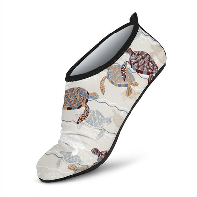 Sea Turtle Pattern Print Design T07 Aqua Water Shoes