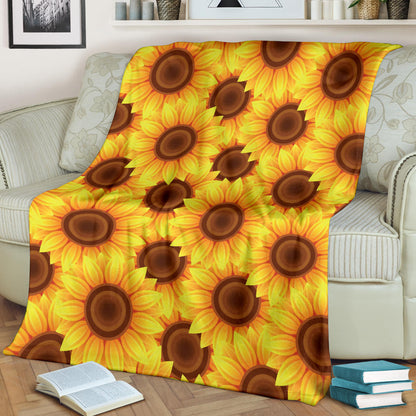 Sunflower Pattern Print Design SF07 Fleece Blanket