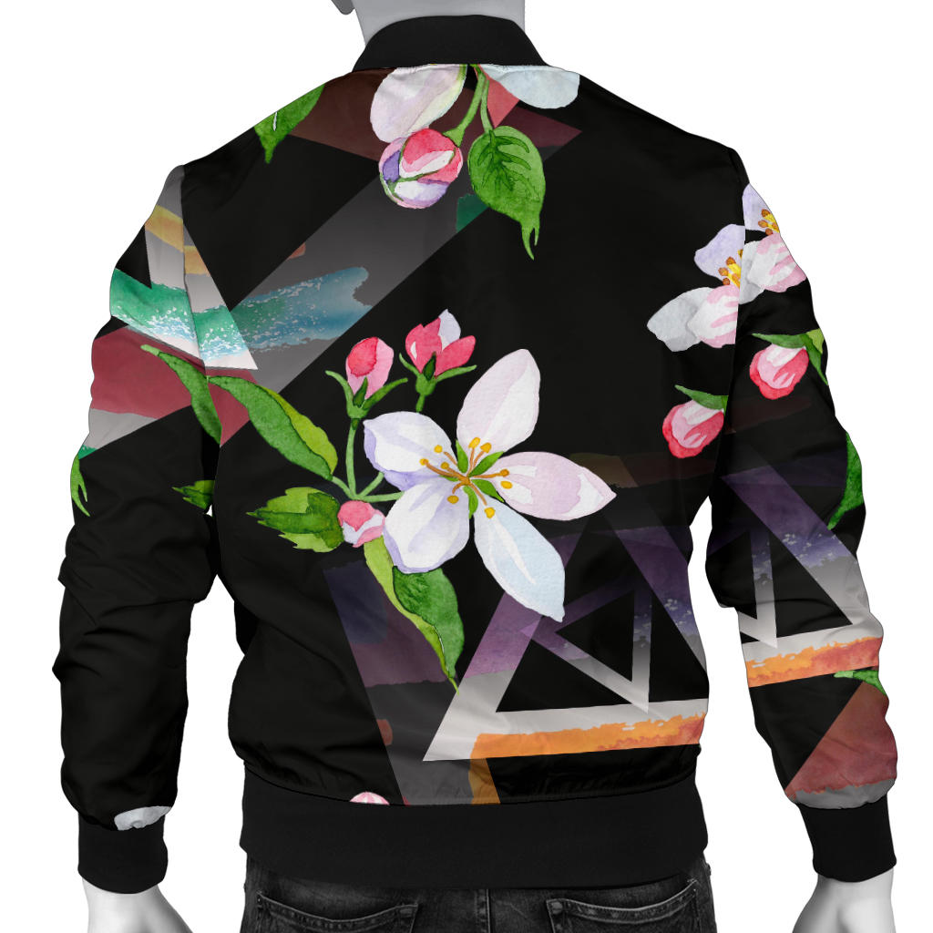 Apple blossom Pattern Print Design AB07 Men Bomber Jacket