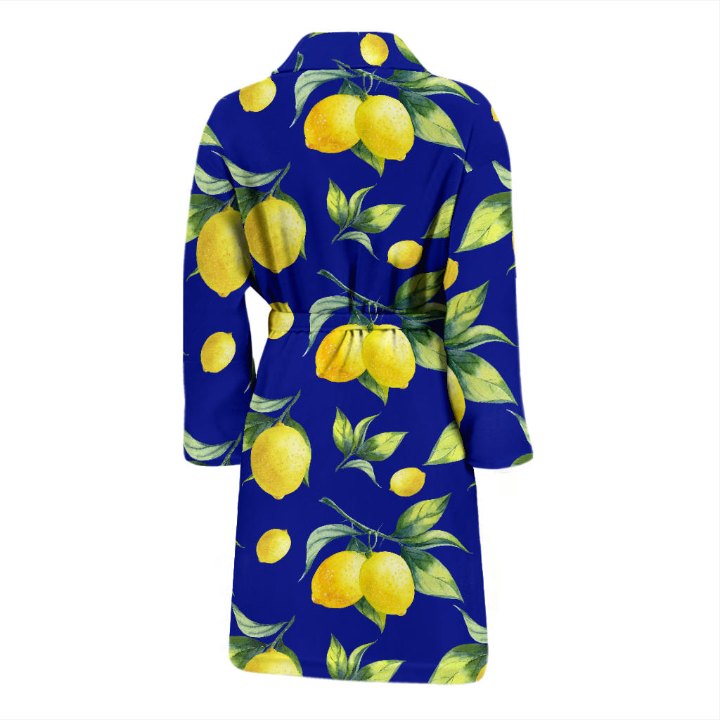 Lemon Pattern Print Design LM06 Men Bathrobe