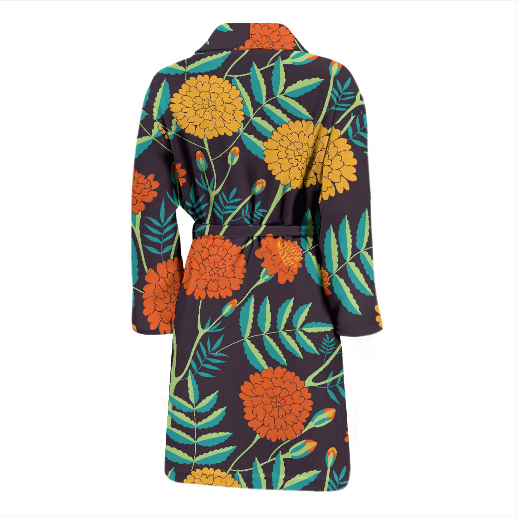 Marigold Pattern Print Design MR01 Men Bathrobe