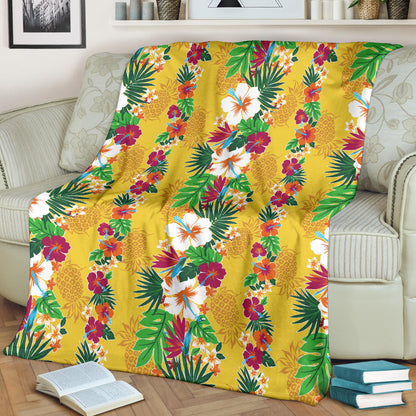 Hawaiian Themed Pattern Print Design H09 Fleece Blanket