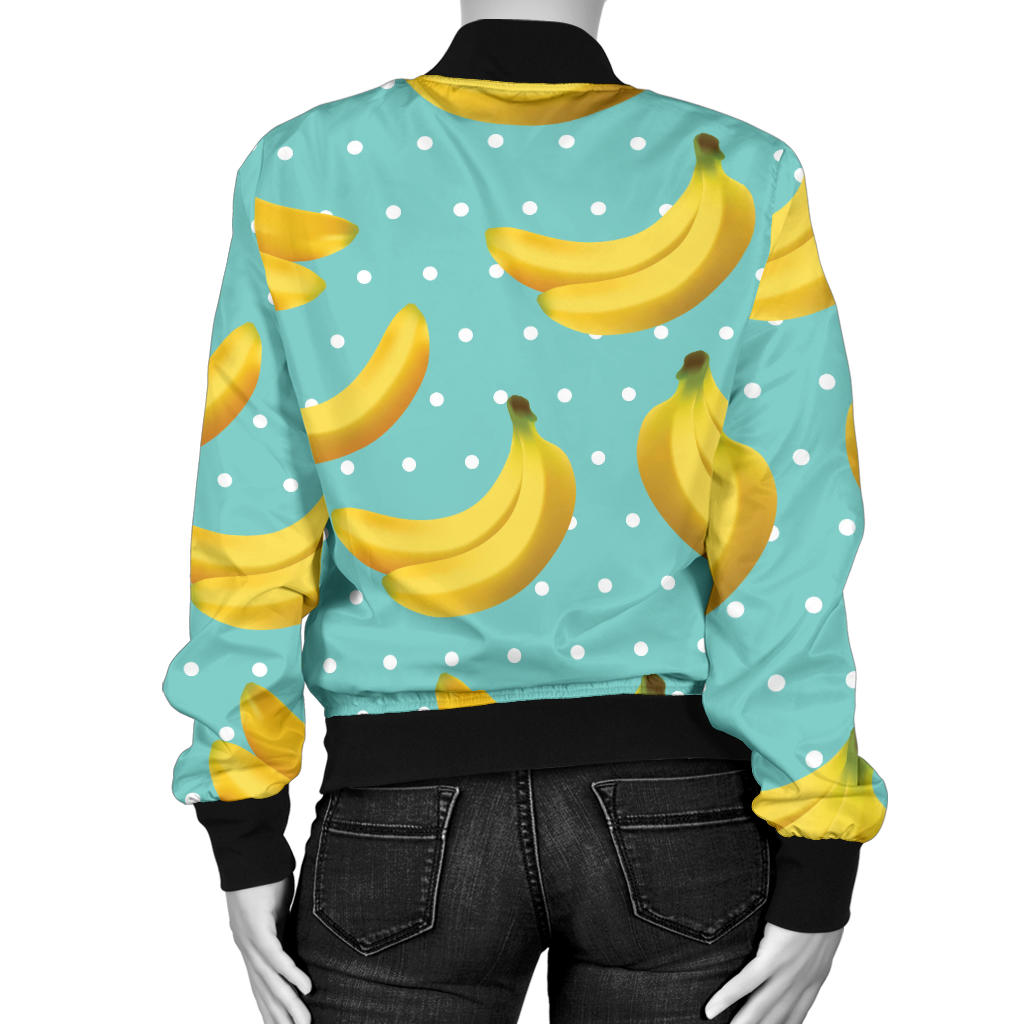 Banana Pattern Print Design BA02 Women Bomber Jacket