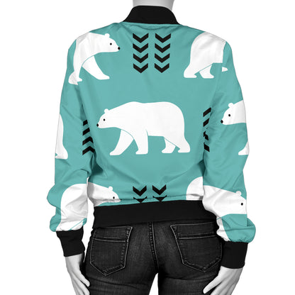 Polar Bear Pattern Print Design A05 Women's Bomber Jacket