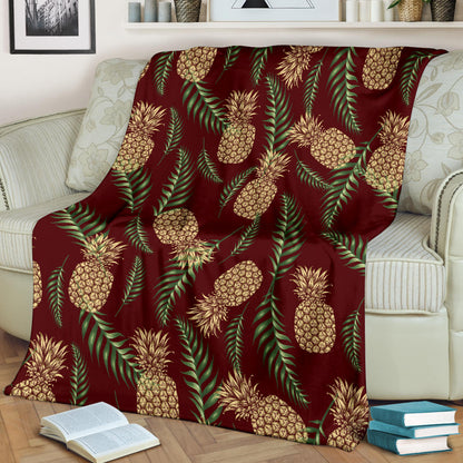 Pineapple Pattern Print Design PP013 Fleece Blanket