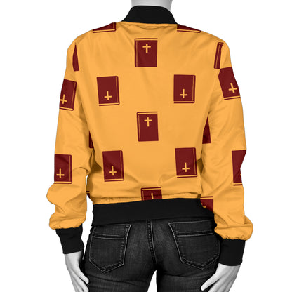 Bible Pattern Print Design 05 Women's Bomber Jacket