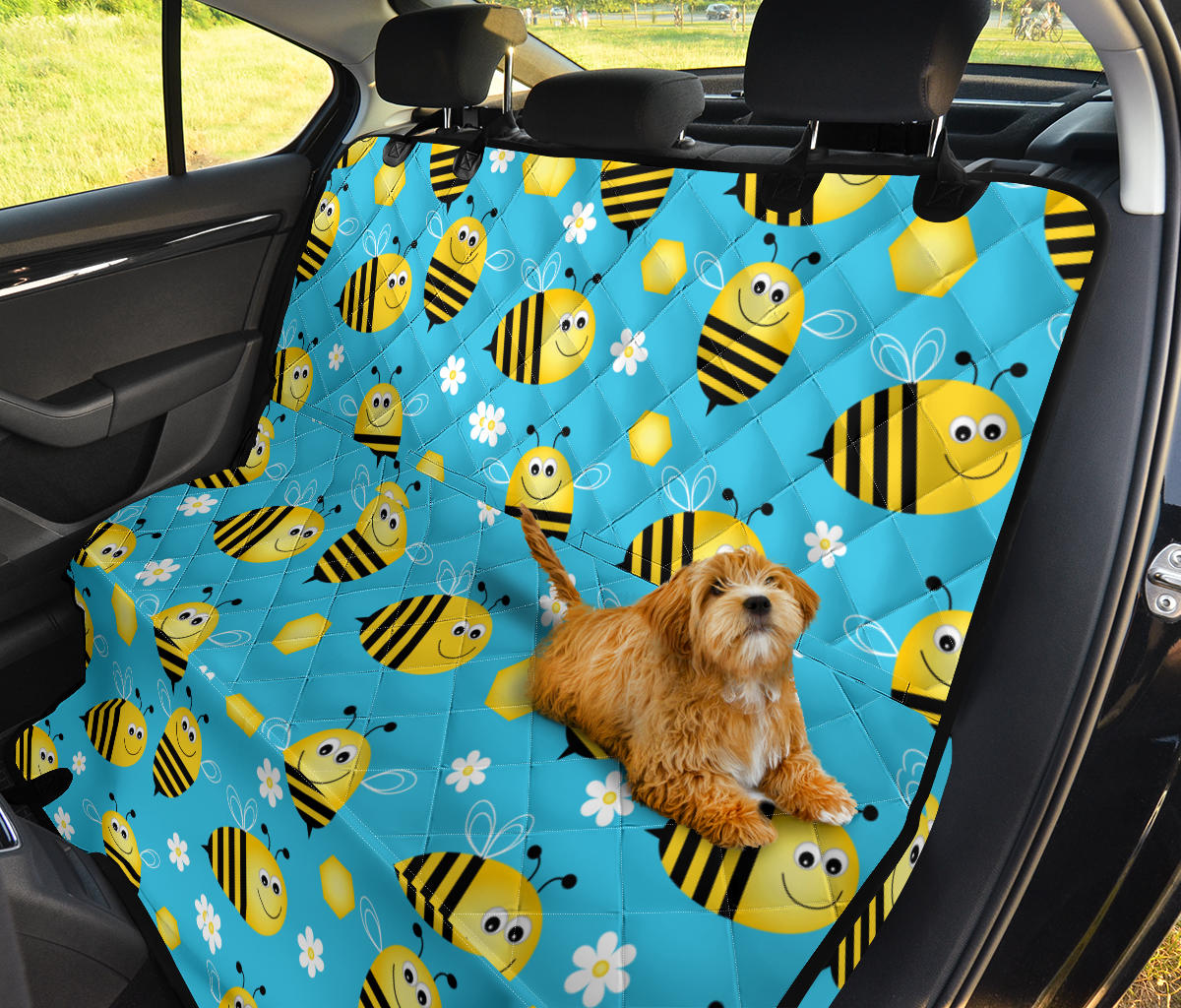 Bee Pattern Print Design BEE06 Rear Dog  Seat Cover