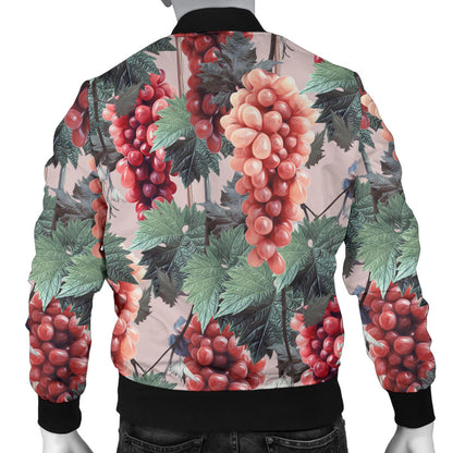 Grape Pattern Print Design GP01 Men Bomber Jacket