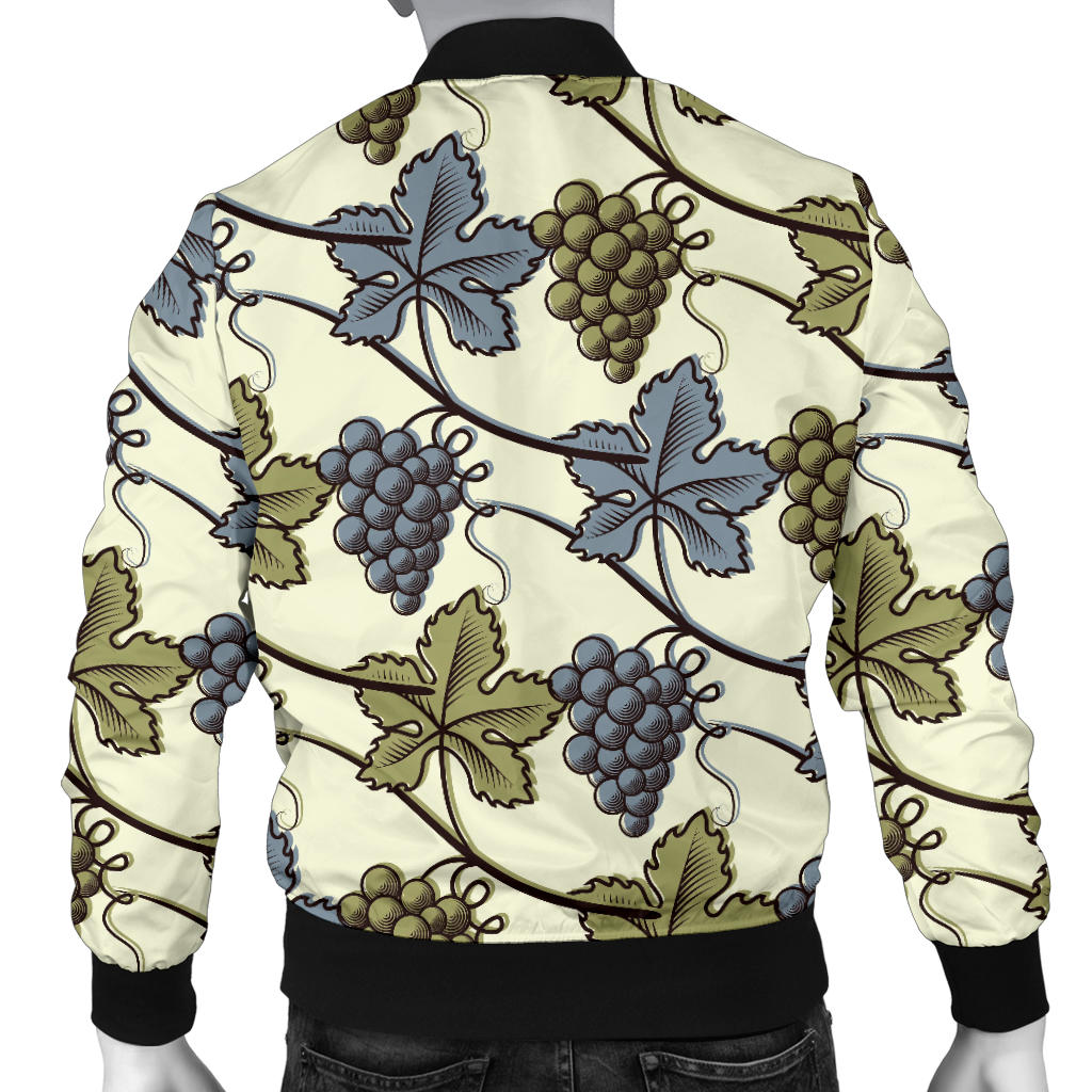 Grape Pattern Print Design GP03 Men Bomber Jacket