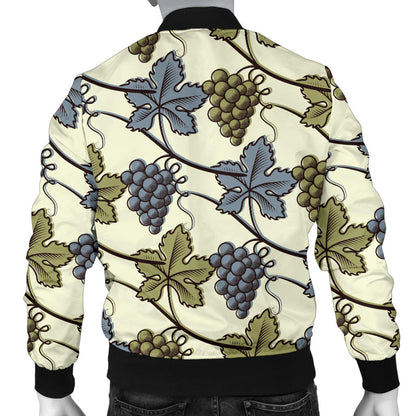 Grape Pattern Print Design GP03 Men Bomber Jacket