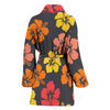 Hibiscus Pattern Print Design HB024 Women Bathrobe