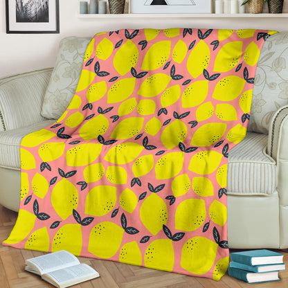Lemon Pattern Print Design LM03 Fleece Blanket