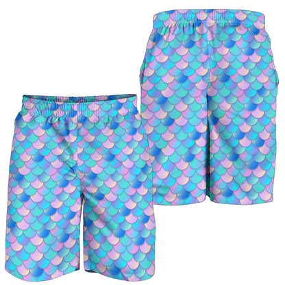 Mermaid Scales Pastel Pattern Print Design 07 Mens Shorts