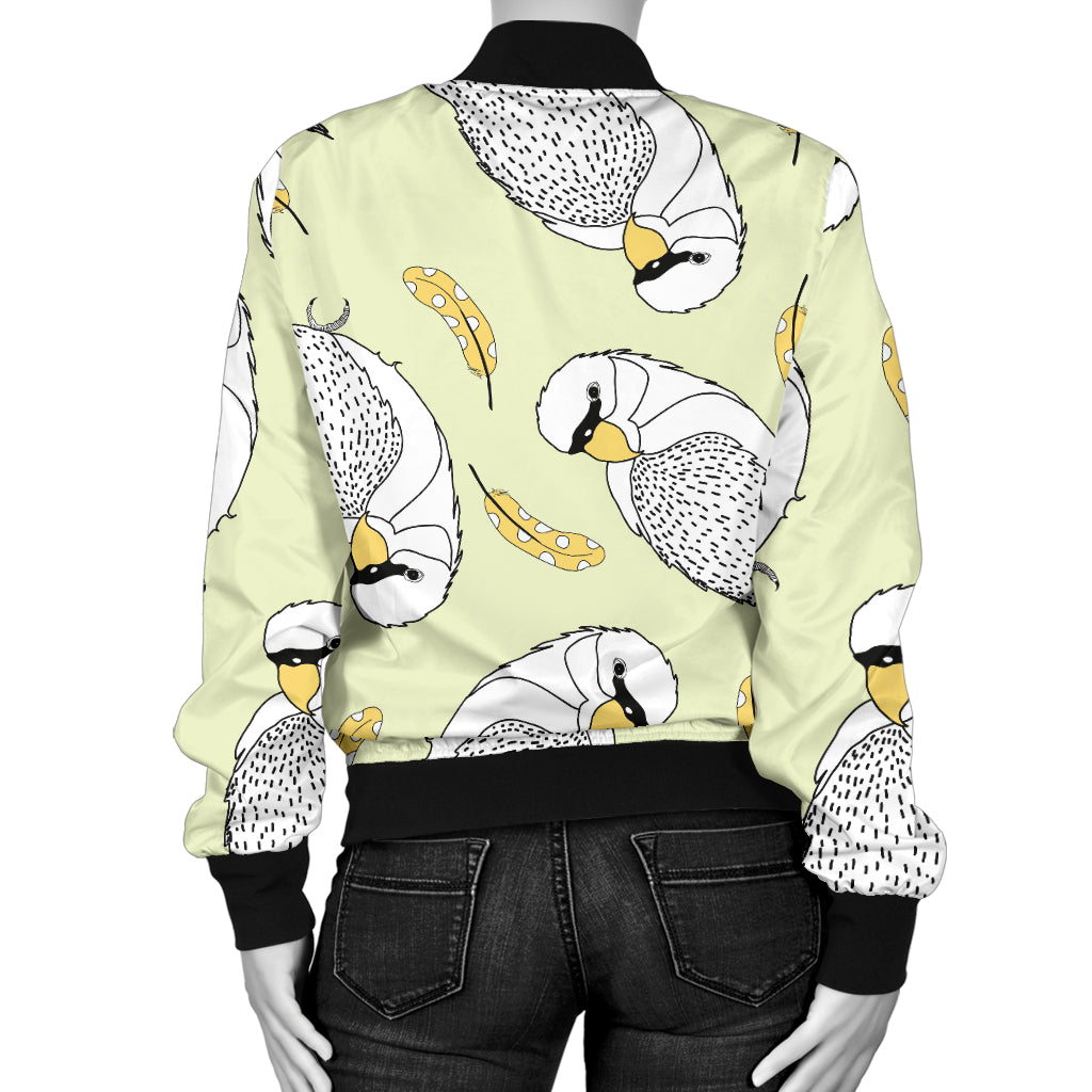 Parakeet Pattern Print Design A03 Women's Bomber Jacket
