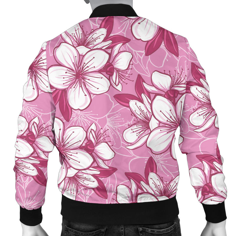 Cherry Blossom Pattern Print Design CB02 Men Bomber Jacket