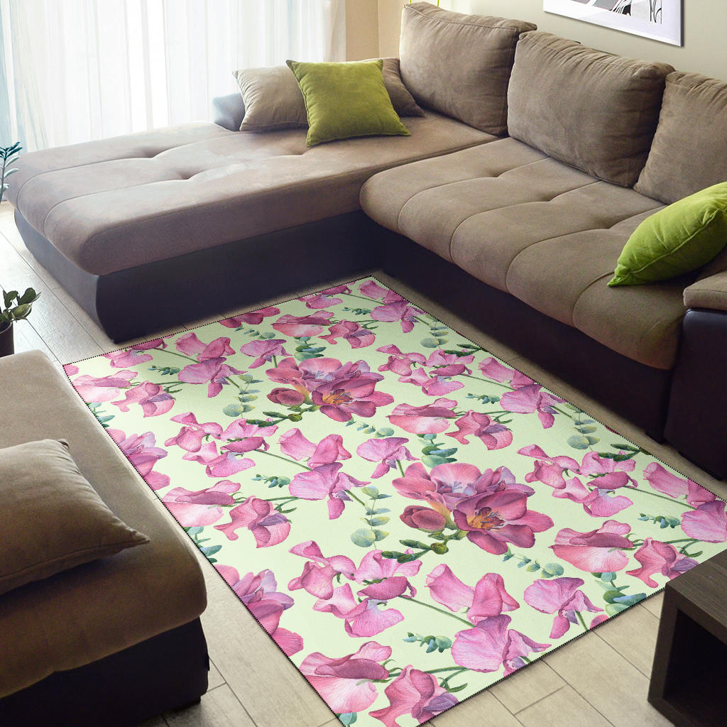 Peony Pattern Print Design PE011 Area Rugs