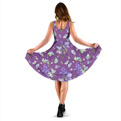 Iris Pattern Print Design IR09 Midi Dress