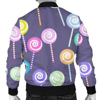 Lollipop Pattern Print Design LL03 Men Bomber Jacket