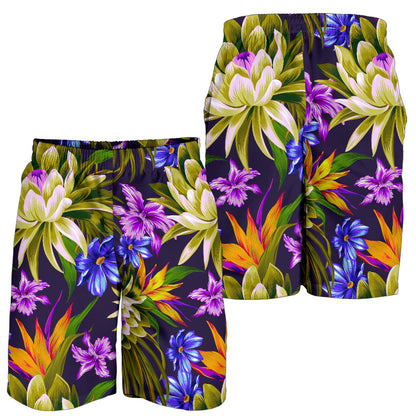 Water Lily Pattern Print Design WL08 Mens Shorts