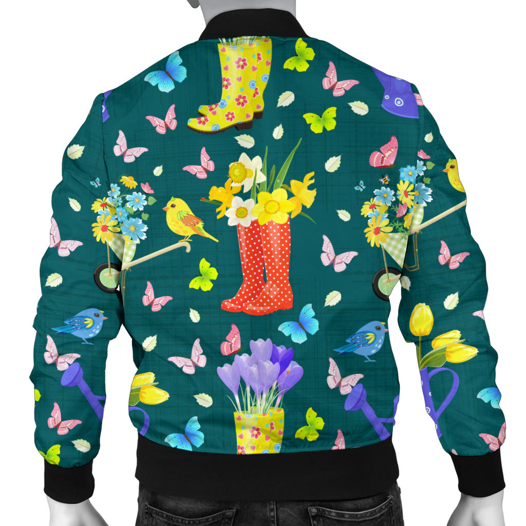 Gardening Pattern Print Design G08 Men Bomber Jacket