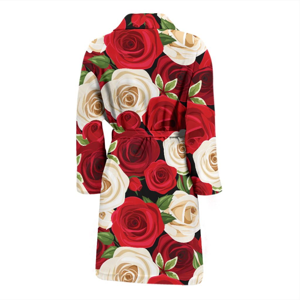 Rose Pattern Print Design RO06 Men Bathrobe