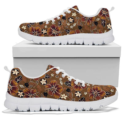 Hawaiian Themed Pattern Print Design H01 Sneakers White Bottom Shoes