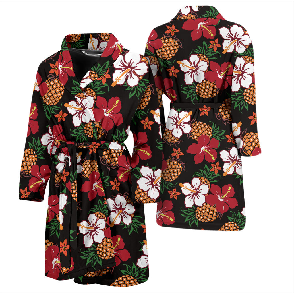 Hawaiian Themed Pattern Print Design H013 Men Bathrobe