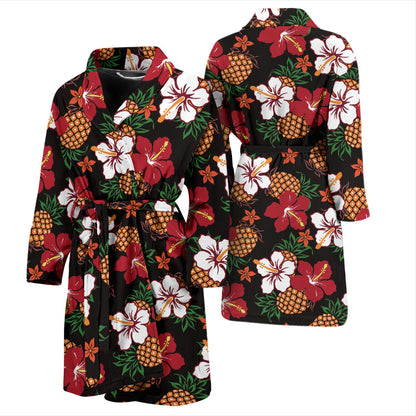 Hawaiian Themed Pattern Print Design H013 Men Bathrobe