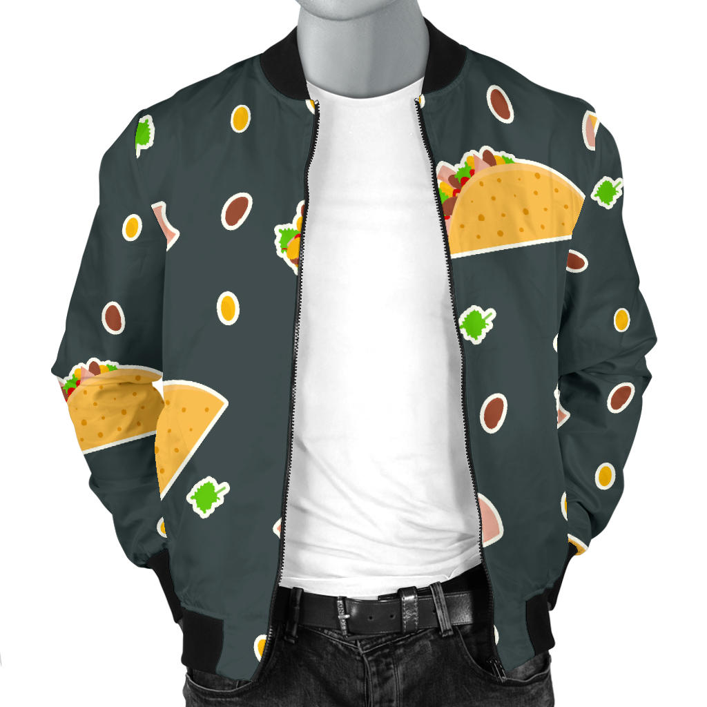 Taco Pattern Print Design TC02 Men Bomber Jacket