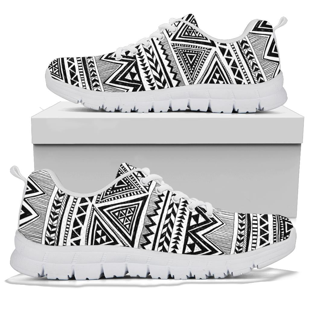 Draw Tribal Aztec Sneakers White Bottom Shoes