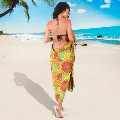 Grapefruit Pattern Print Design GF01 Sarong Pareo Wrap