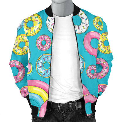 Donut Pattern Print Design DN013 Men Bomber Jacket