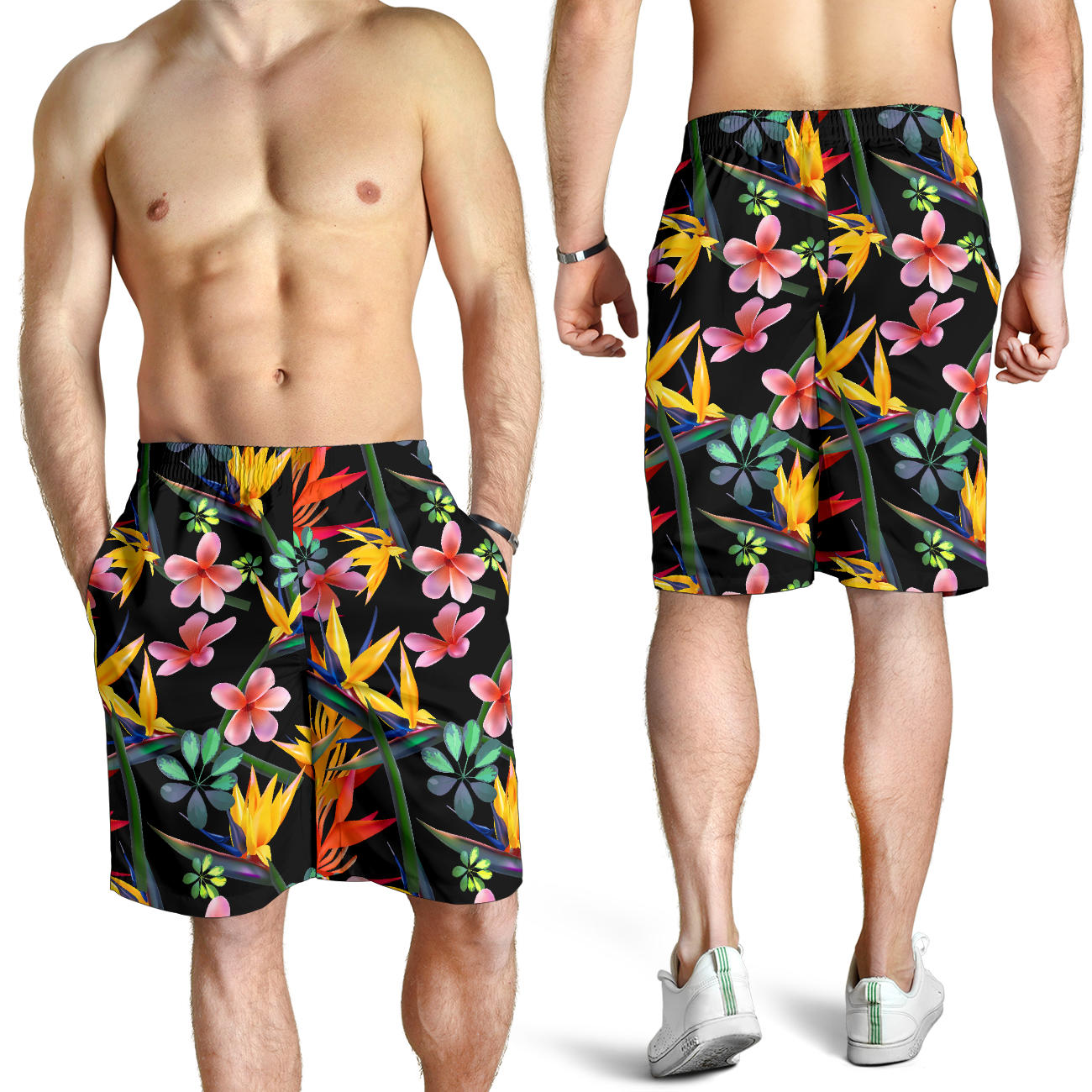 Tropical Flower Pattern Print Design TF015 Mens Shorts