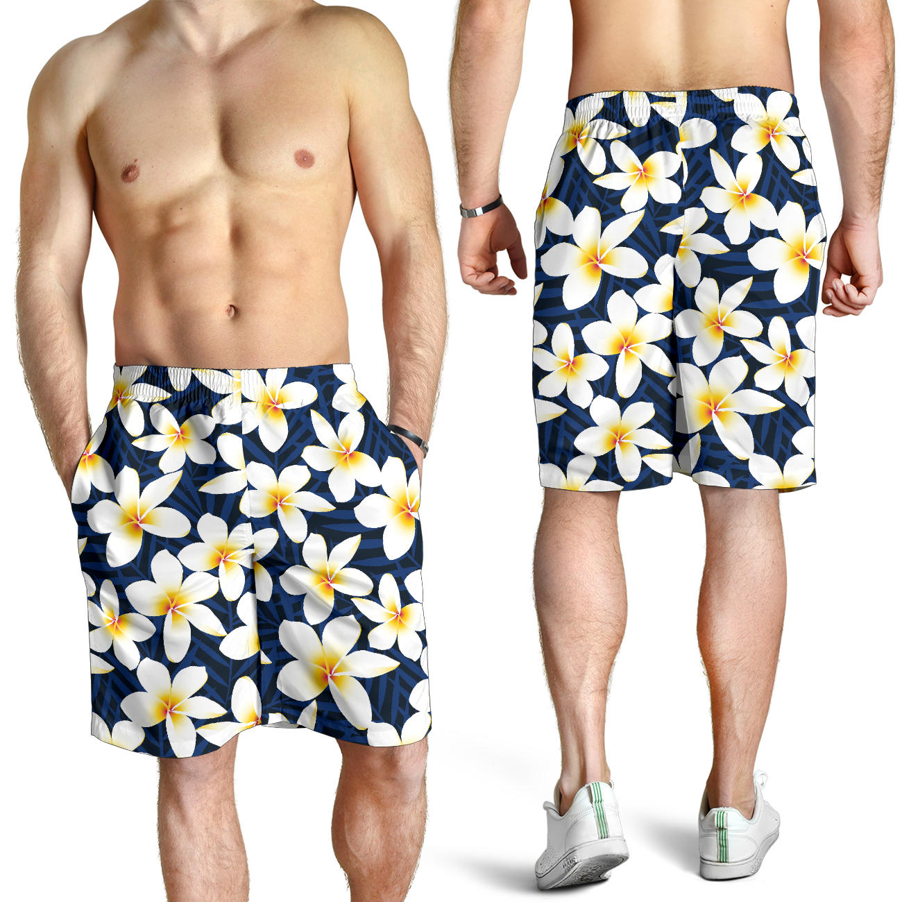 Plumeria Pattern Print Design PM026 Mens Shorts