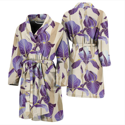 Iris Pattern Print Design IR02 Men Bathrobe