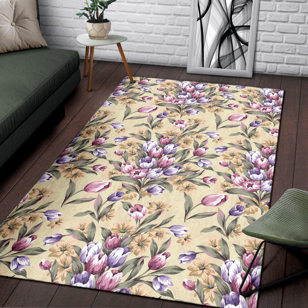 Tulip Pattern Print Design TP04 Area Rugs