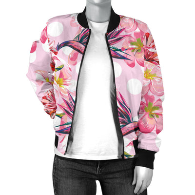 Bird Of Paradise Pattern Print Design BOP011 Women Bomber Jacket