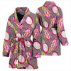 Dragonfruit Pattern Print Design DF03 Women Bathrobe