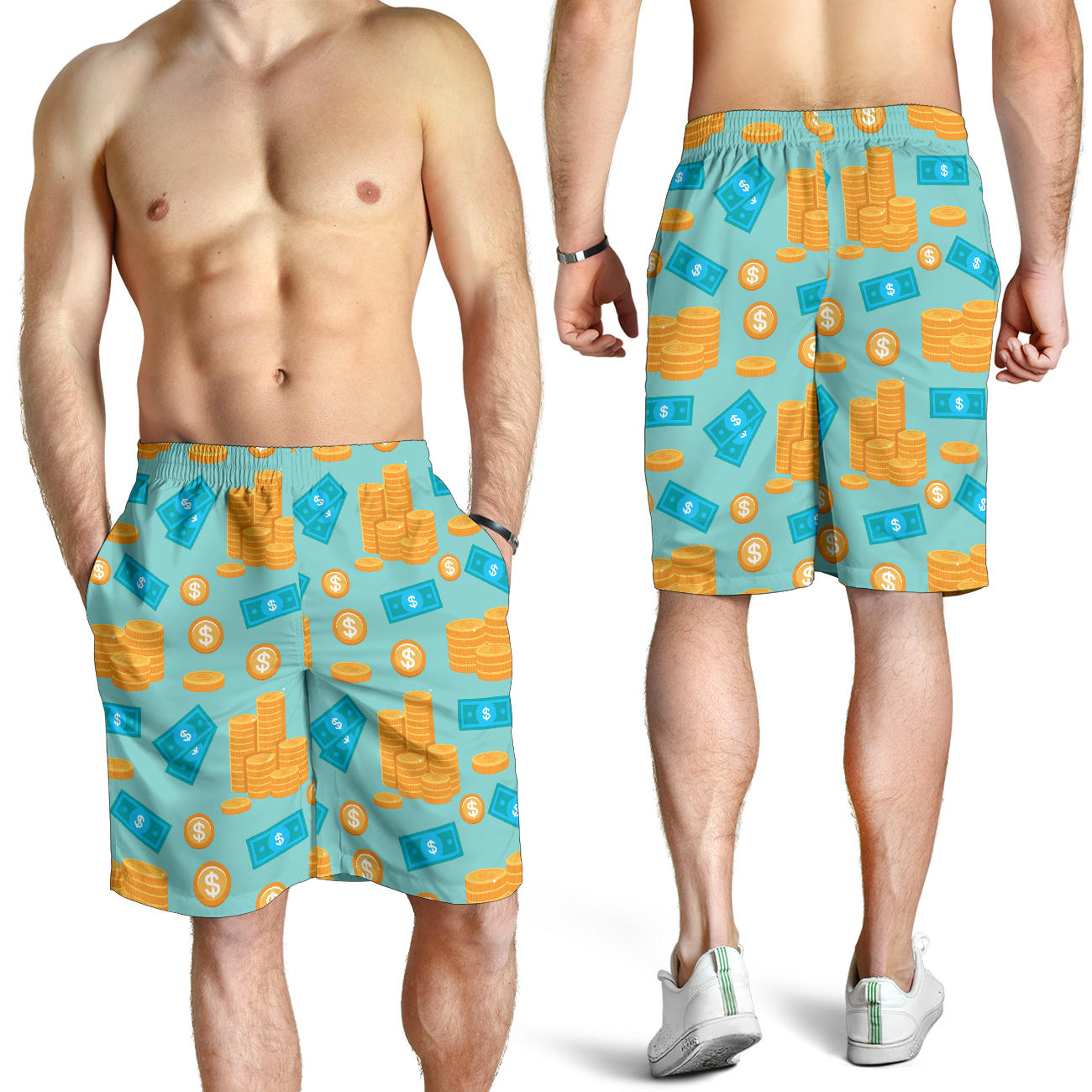 Money Pattern Print Design 03 Mens Shorts