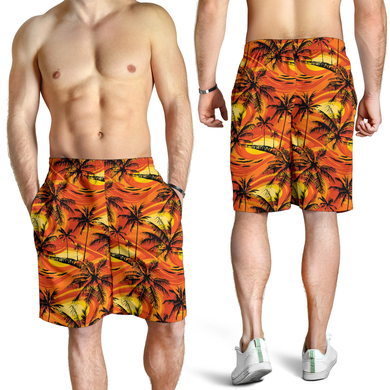 Palm Tree Pattern Print Design A02 Mens Shorts