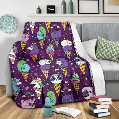 Ice Cream Pattern Print Design IC07 Fleece Blanket