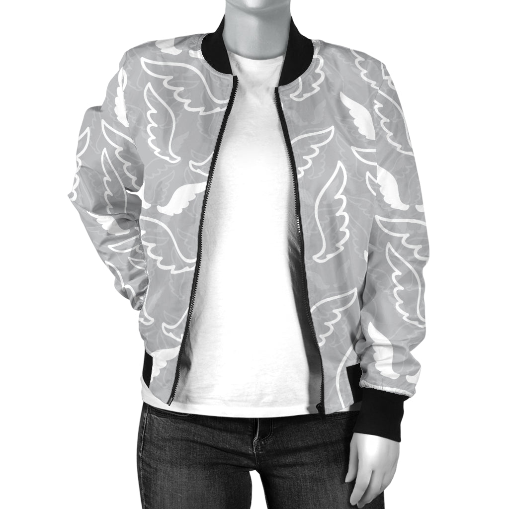 Angel Wings Pattern Print Design 01 Women's Bomber Jacket
