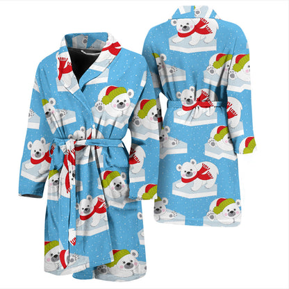 Polar Bear Pattern Print Design PB06 Men Bathrobe