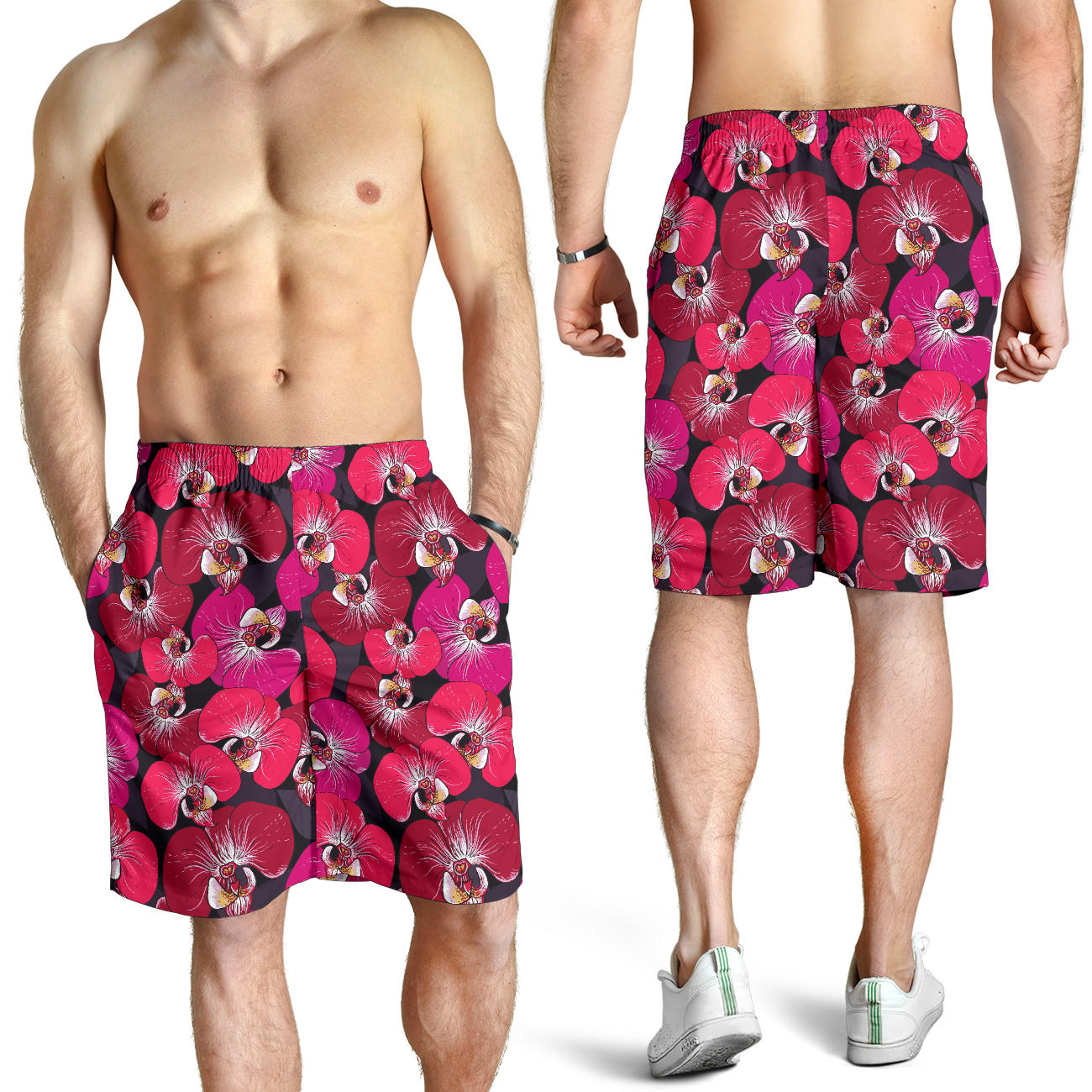 Orchid Red Pattern Print Design OR05 Mens Shorts