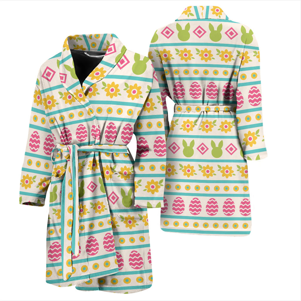 Easter Eggs Pattern Print Design RB016 Men Bathrobe