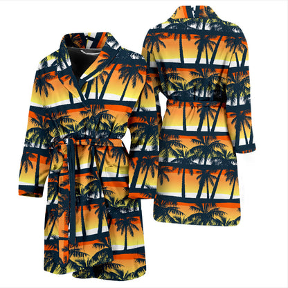 Palm Tree Pattern Print Design PT011 Men Bathrobe