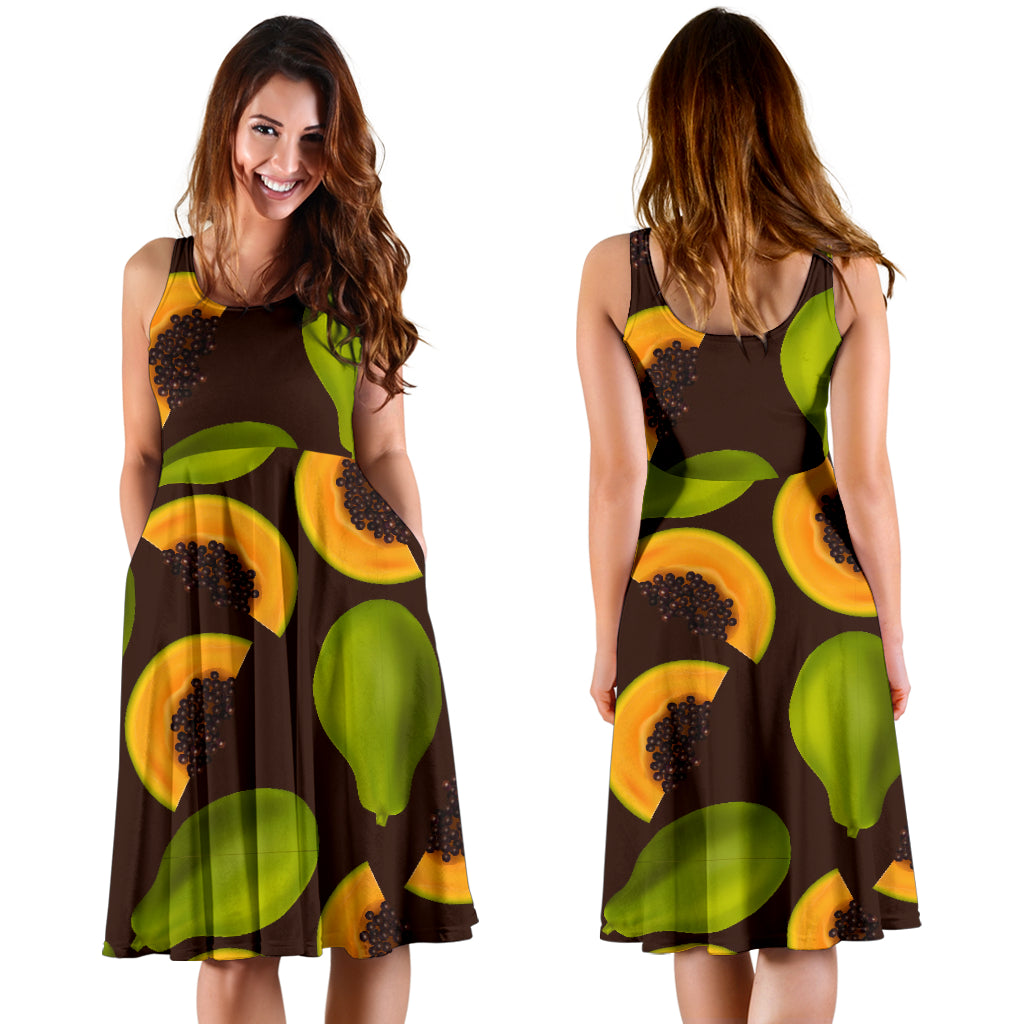 Papaya Pattern Print Design PP04 Midi Dress