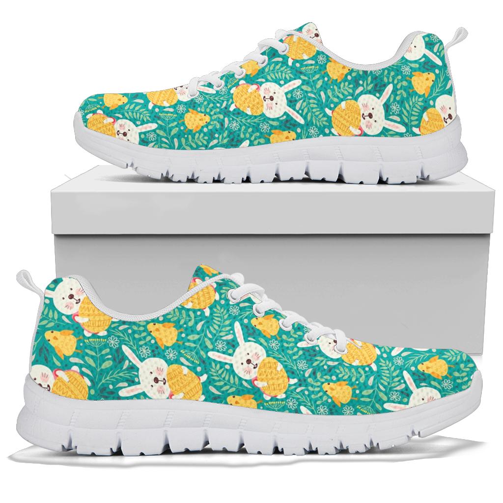 Easter Eggs Pattern Print Design RB02 Sneakers White Bottom Shoes