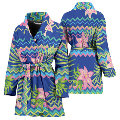 Lily Pattern Print Design LY015 Women Bathrobe